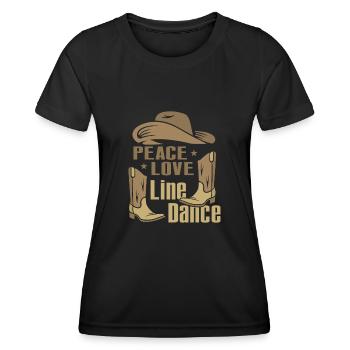 Line Dancing Cowboy Texas Line Dance Cadeau - T-shirt sport Femme - noir - Devant - AI Model Female 172 light (172cm)