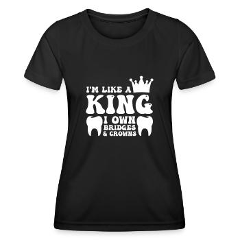 Technicien de laboratoire dentaire Technicien dentaire - T-shirt sport Femme - noir - Devant - AI Model Female 172 light (172cm)