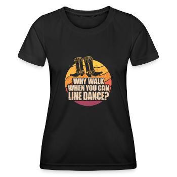 Line Dancing Cowboy Texas Line Dance Cadeau - T-shirt sport Femme - noir - Devant - AI Model Female 172 light (172cm)