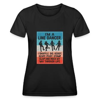 Line Dancing Cowboy Texas Line Dance Cadeau - T-shirt sport Femme - noir - Devant - AI Model Female 172 light (172cm)