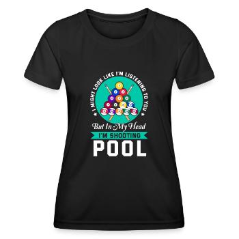 Billard billard billard - T-shirt sport Femme - noir - Devant - AI Model Female 172 light (172cm)