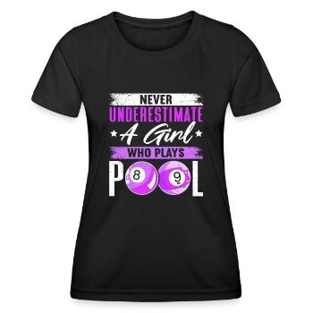 Billard billard billard - T-shirt sport Femme - noir - Devant - AI Model Female 172 light (172cm)