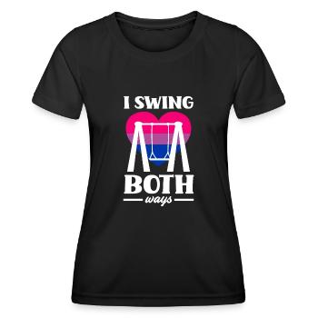 Bisexuell LGBTQ+ Bi LGBTQ - Frauen Funktions-T-Shirt - Schwarz - Vorne - AI Model Female 172 light (172cm)