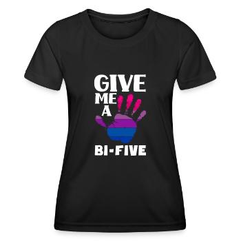 Bisexuell LGBTQ+ Bi LGBTQ - Frauen Funktions-T-Shirt - Schwarz - Vorne - AI Model Female 172 light (172cm)