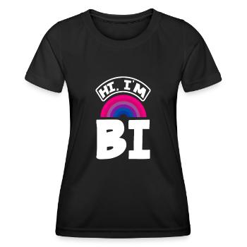 Bisexuell LGBTQ+ Bi LGBTQ - Frauen Funktions-T-Shirt - Schwarz - Vorne - AI Model Female 172 light (172cm)