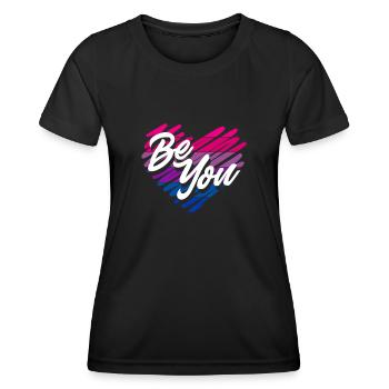 Bisexuell LGBTQ+ Bi LGBTQ - Frauen Funktions-T-Shirt - Schwarz - Vorne - AI Model Female 172 light (172cm)