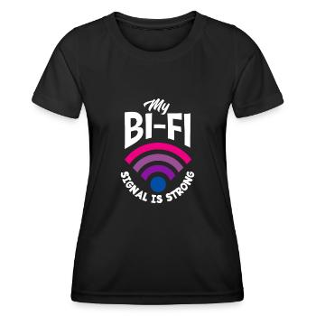 Bisexuell LGBTQ+ Bi LGBTQ - Frauen Funktions-T-Shirt - Schwarz - Vorne - AI Model Female 172 light (172cm)