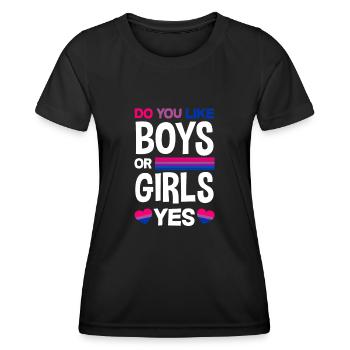 Bisexuell LGBTQ+ Bi LGBTQ - Frauen Funktions-T-Shirt - Schwarz - Vorne - AI Model Female 172 light (172cm)
