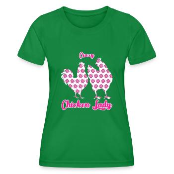 Poulet Élevage de poulets Poulailler Poulet - T-shirt sport Femme - vert - Devant - AI Model Female 172 dark (172cm)
