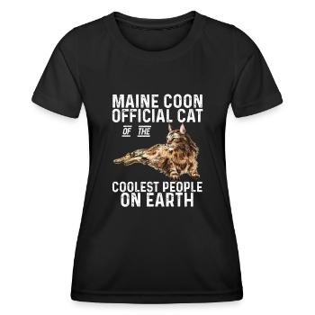 Maine Coon Chat - T-shirt sport Femme - noir - Devant - AI Model Female 172 light (172cm)