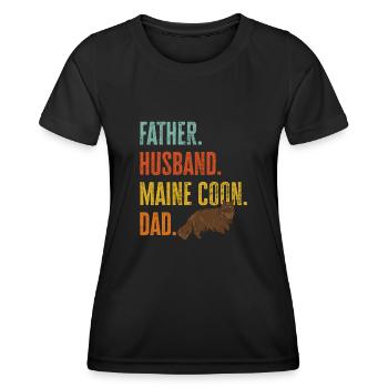 Maine Coon Chat - T-shirt sport Femme - noir - Devant - AI Model Female 172 light (172cm)