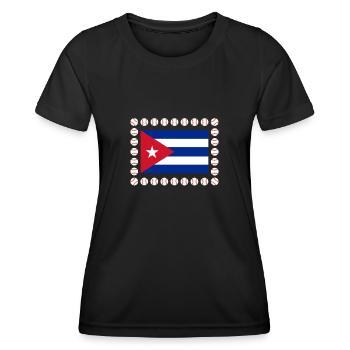 Latino cubain Cuba Baseball - T-shirt sport Femme - noir - Devant - AI Model Female 172 light (172cm)