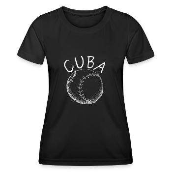 Latino Cubain Cuba Baseball - T-shirt sport Femme - noir - Devant - AI Model Female 172 light (172cm)