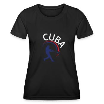 Latino cubain Cuba Baseball - T-shirt sport Femme - noir - Devant - AI Model Female 172 light (172cm)