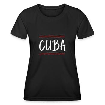 Latino Cubain Cuba Baseball - T-shirt sport Femme - noir - Devant - AI Model Female 172 light (172cm)