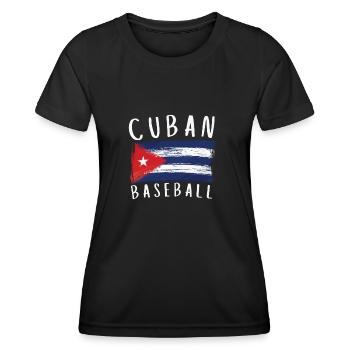 Latino cubain Cuba Baseball - T-shirt sport Femme - noir - Devant - AI Model Female 172 light (172cm)