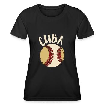 Latino Cubain Cuba Baseball - T-shirt sport Femme - noir - Devant - AI Model Female 172 light (172cm)