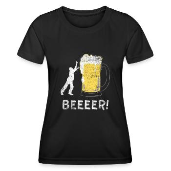Beer Thirsty Zombie - Women's Functional T-Shirt - black - Front - AI Model Female 172 light (172cm)