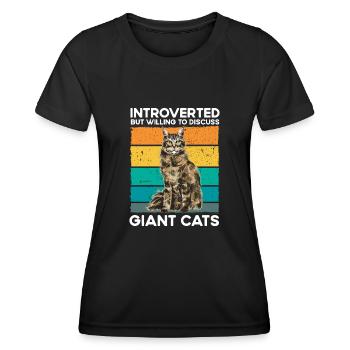 Maine Coon Chat - T-shirt sport Femme - noir - Devant - AI Model Female 172 light (172cm)