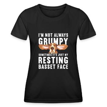 Cadeau Basset Hound - T-shirt sport Femme - noir - Devant - AI Model Female 172 light (172cm)