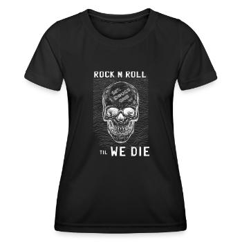 Rock N Roll Skull - Women's Functional T-Shirt - black - Front - AI Model Female 172 light (172cm)