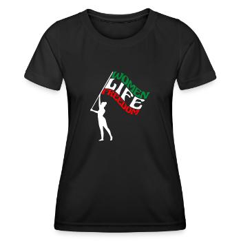 Women Life Freedom - Cute Iranian Women - Women's Functional T-Shirt - black - Front - AI Model Female 172 light (172cm)