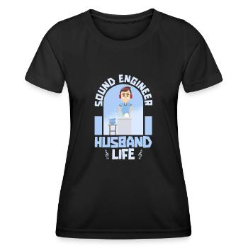 Sound Engineer Sound Engineer Husband - Women's Functional T-Shirt - black - Front - AI Model Female 172 light (172cm)