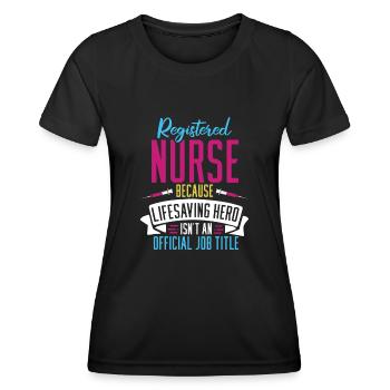 Infirmier - T-shirt sport Femme - noir - Devant - AI Model Female 172 light (172cm)