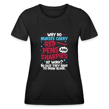 Krankenschwester Komisch - Frauen Funktions-T-Shirt - Schwarz - Vorne - AI Model Female 172 light (172cm)
