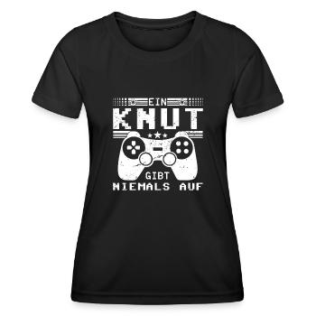 Knut Gaming Konsole PC Gamer Geschenk - Frauen Funktions-T-Shirt - Schwarz - Vorne - AI Model Female 172 light (172cm)