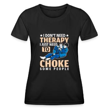 BJJ Jiu-Jitsu Brésilien - T-shirt sport Femme - noir - Devant - AI Model Female 172 light (172cm)