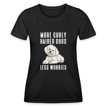 Bichon Frisé Propriétaire Chiens Cadeau - T-shirt sport Femme - noir - Devant - AI Model Female 172 light (172cm)