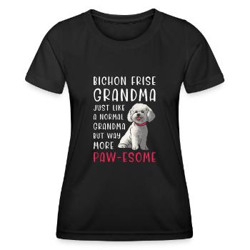Bichon Frisé Propriétaire Chiens Cadeau - T-shirt sport Femme - noir - Devant - AI Model Female 172 light (172cm)
