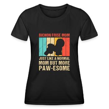 Bichon Frisé Propriétaire Chiens Cadeau - T-shirt sport Femme - noir - Devant - AI Model Female 172 light (172cm)