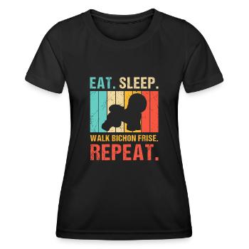 Bichon Frisé Propriétaire Chiens Cadeau - T-shirt sport Femme - noir - Devant - AI Model Female 172 light (172cm)