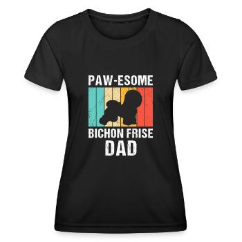 Bichon Frisé Propriétaire Chiens Cadeau - T-shirt sport Femme - noir - Devant - AI Model Female 172 light (172cm)