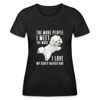 Bichon Frisé Propriétaire Chiens Cadeau - T-shirt sport Femme - noir - Devant - AI Model Female 172 light (172cm)