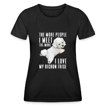 Bichon Frisé Propriétaire Chiens Cadeau - T-shirt sport Femme - noir - Devant - AI Model Female 172 light (172cm)