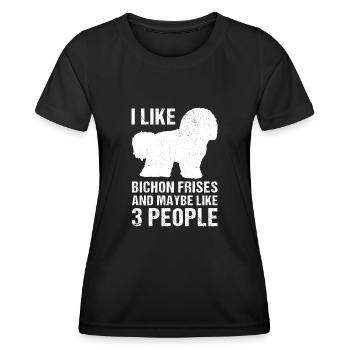 Bichon Frisé Propriétaire Chiens Cadeau - T-shirt sport Femme - noir - Devant - AI Model Female 172 light (172cm)