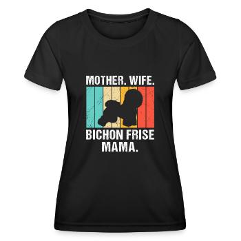 Bichon Frisé Propriétaire Chiens Cadeau - T-shirt sport Femme - noir - Devant - AI Model Female 172 light (172cm)