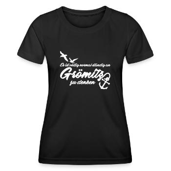 Grömitz - Frauen Funktions-T-Shirt - Schwarz - Vorne - AI Model Female 172 light (172cm)