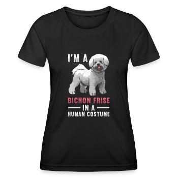 Bichon Frisé Propriétaire Chiens Cadeau - T-shirt sport Femme - noir - Devant - AI Model Female 172 light (172cm)