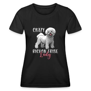 Bichon Frisé Propriétaire Chiens Cadeau - T-shirt sport Femme - noir - Devant - AI Model Female 172 light (172cm)