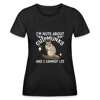Streifenhörnchen Chipmunk Nagetier Geschenk - Frauen Funktions-T-Shirt - Schwarz - Vorne - AI Model Female 172 light (172cm)