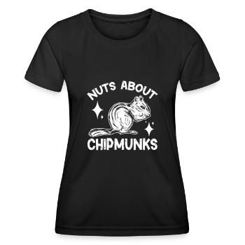 Streifenhörnchen Chipmunk Nagetier Geschenk - Frauen Funktions-T-Shirt - Schwarz - Vorne - AI Model Female 172 light (172cm)