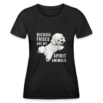 Bichon Frisé Propriétaire Chiens Cadeau - T-shirt sport Femme - noir - Devant - AI Model Female 172 light (172cm)