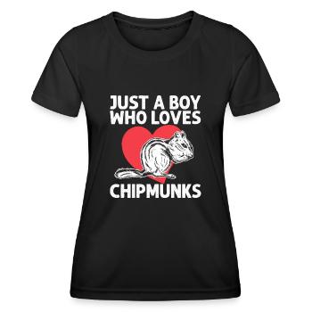Streifenhörnchen Chipmunk Nagetier Geschenk - Frauen Funktions-T-Shirt - Schwarz - Vorne - AI Model Female 172 light (172cm)
