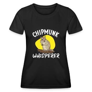 Streifenhörnchen Chipmunk Nagetier Geschenk - Frauen Funktions-T-Shirt - Schwarz - Vorne - AI Model Female 172 light (172cm)