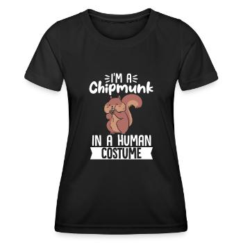 Streifenhörnchen Chipmunk Nagetier Geschenk - Frauen Funktions-T-Shirt - Schwarz - Vorne - AI Model Female 172 light (172cm)