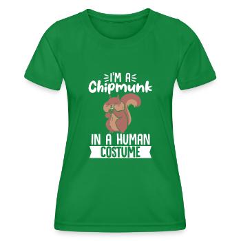 Cadeau de rongeur chipmunk - T-shirt sport Femme - vert - Devant - AI Model Female 172 dark (172cm)